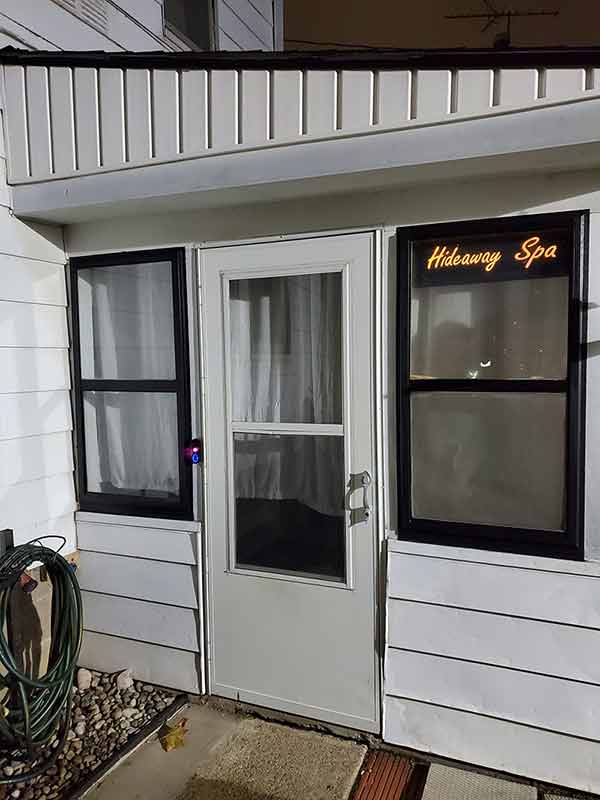 Rear of Hideaway Spa at 3785 Connaught Avenue, Windsor, Spa entrance