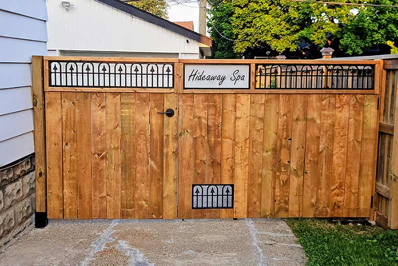 Gated entranced to Hideaway Spa in Windsor